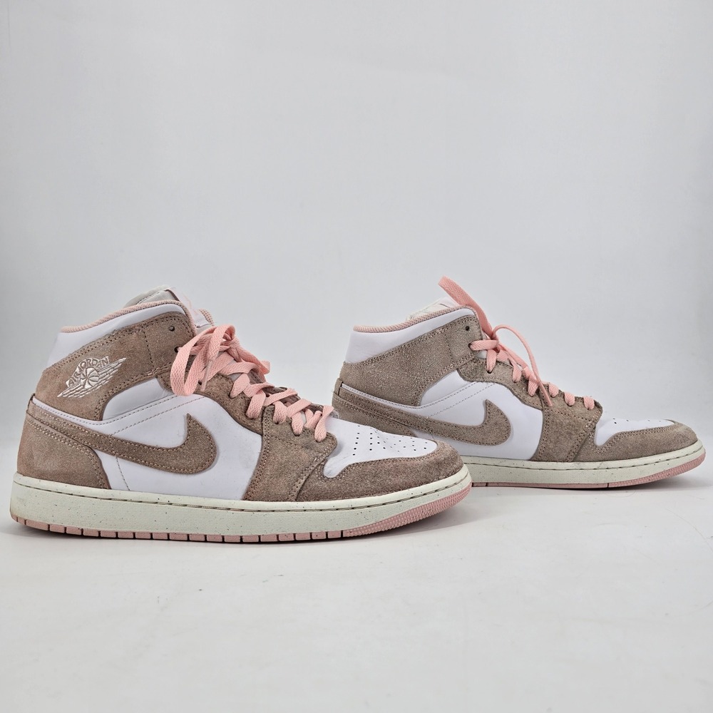 Air Jordan 1 Mid SE Mens 12 Earth Muslin Suede Leather FN5215-161